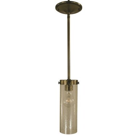 1-Light Antique Brass/Frosted Glass Hammersmith Pendant